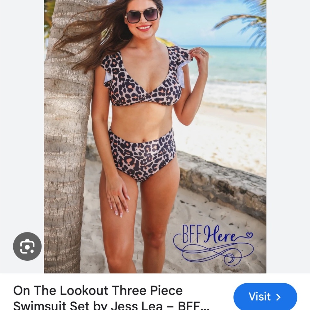 Jess Lea Leopard Print Swimsuit Set